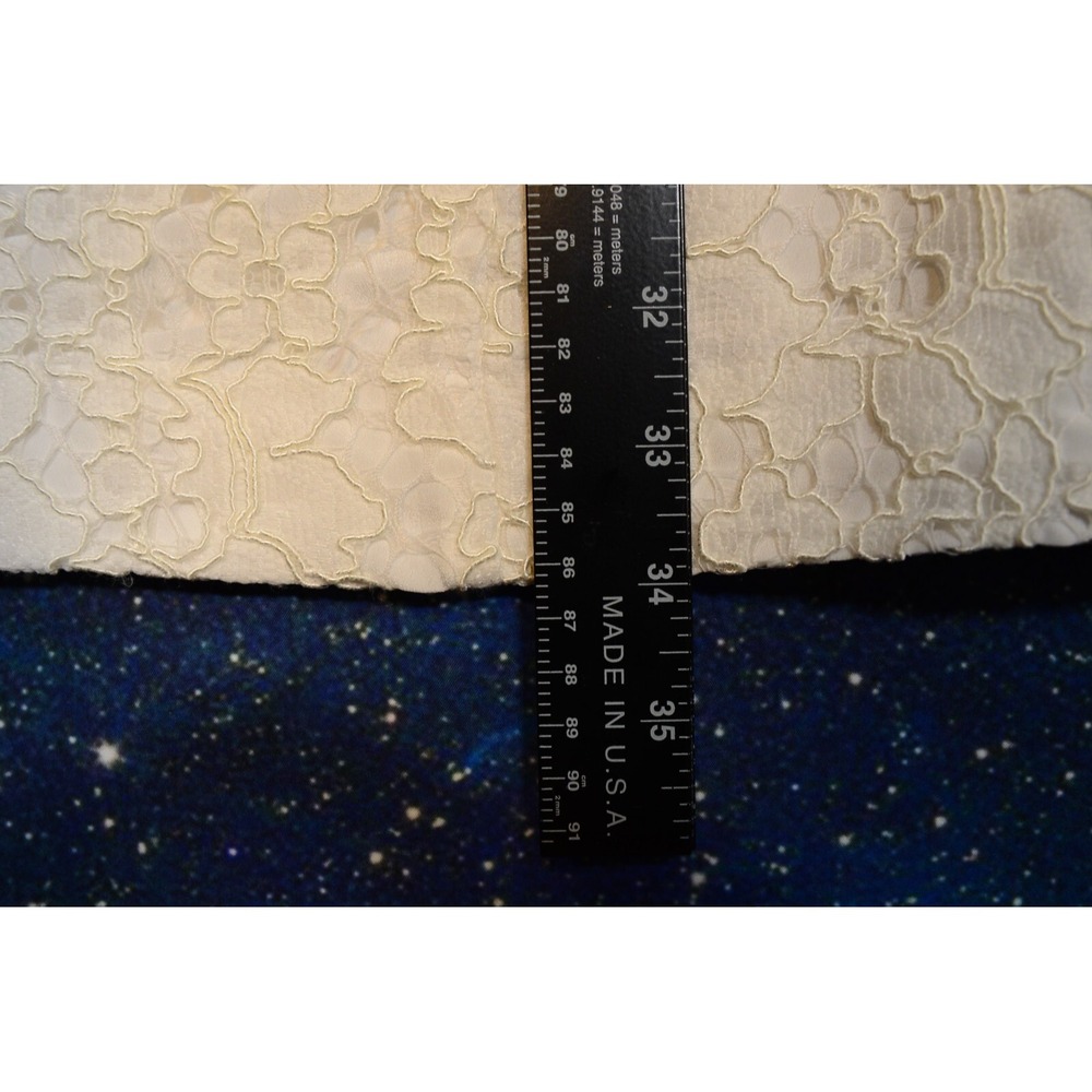 Lilly Pulitzer Mila Shift Dress Womens 0 White Lace Floral Gold Trim Sleeveless - Picture 6 of 6